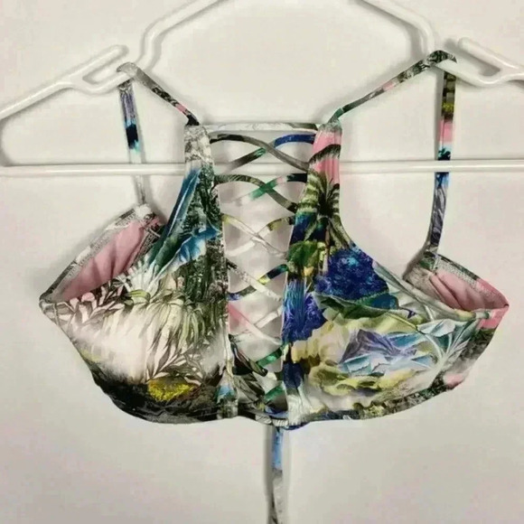 The Bikini Lab High Neck Bikini Top Floral Small - Picture 1 of 5